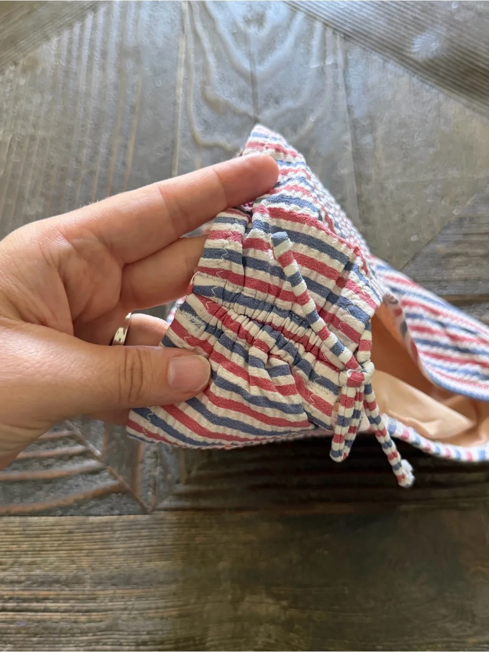 J. Crew Crewcuts Stripe Side Ruched Bikini Swim Bottom XS 4-5
